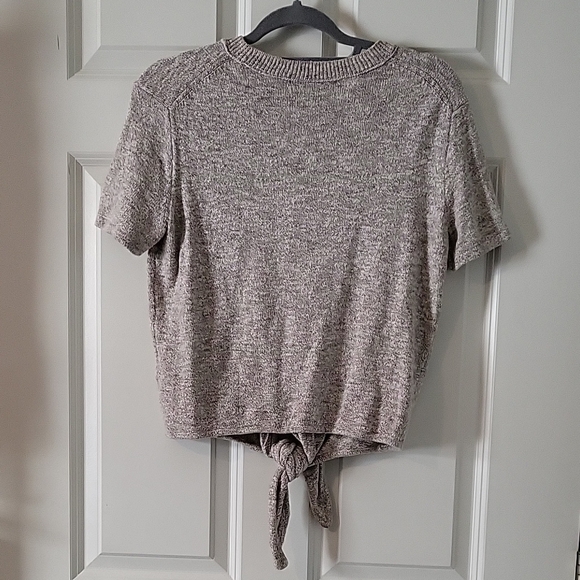Madewell Heathered Short Sleeve Tie-Front Tee Womens Size Small - Picture 3 of 9